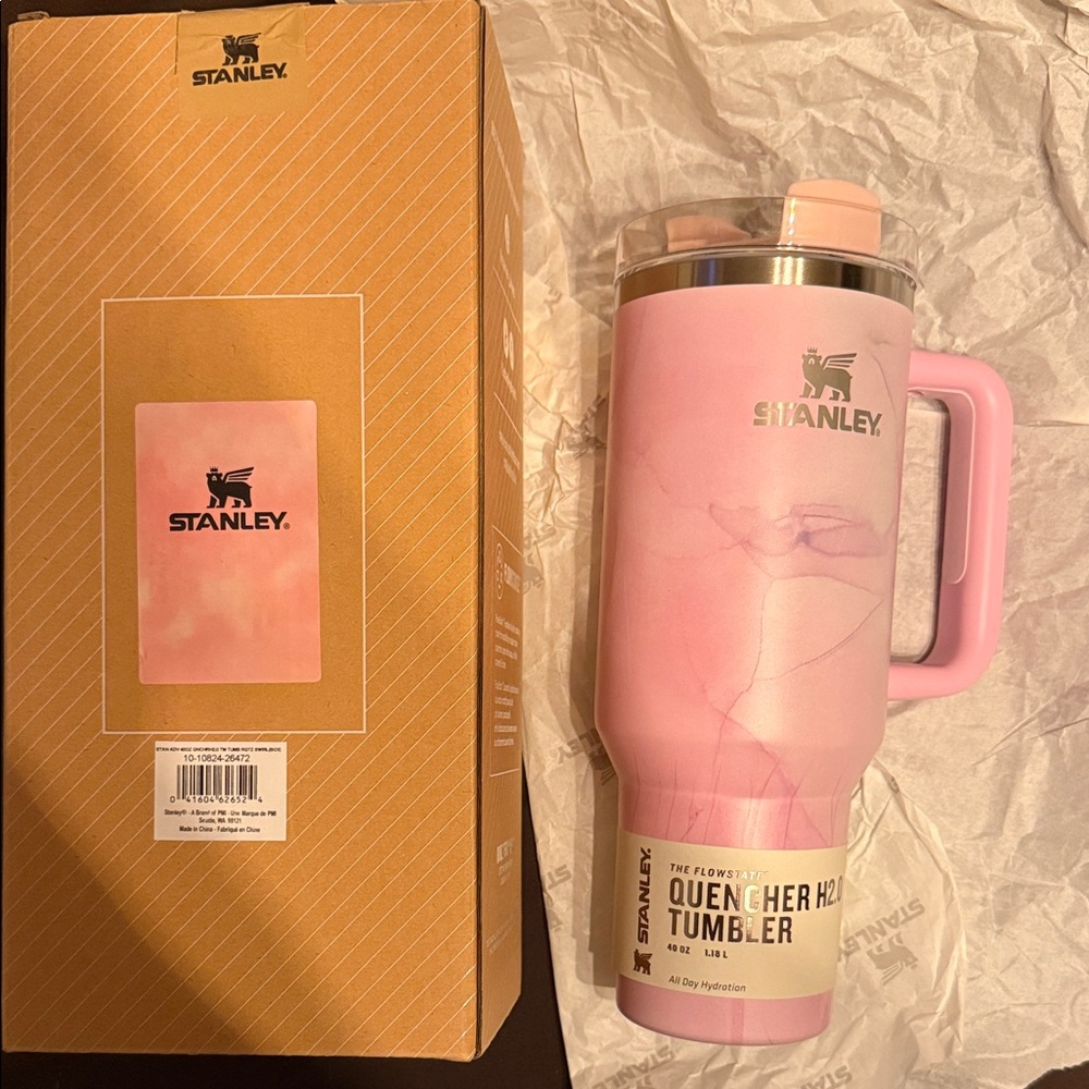 Stanley 40oz With Straw Pink Quencher H2.0 Tumbler with Handle